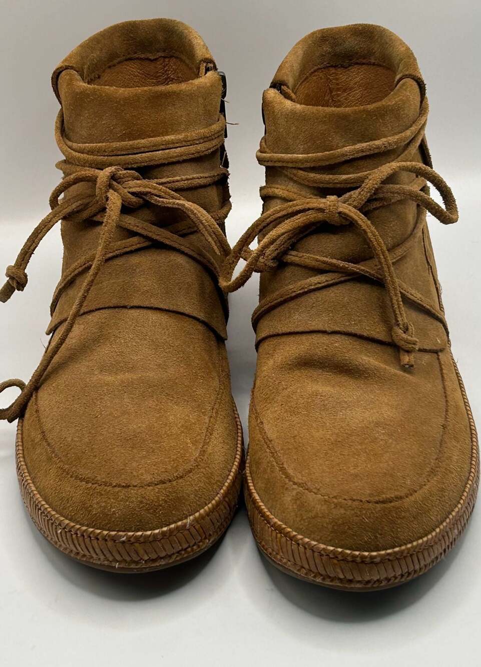 UGG Reid Chestnut Suede Lace-Up Moccasin Ankle Boots